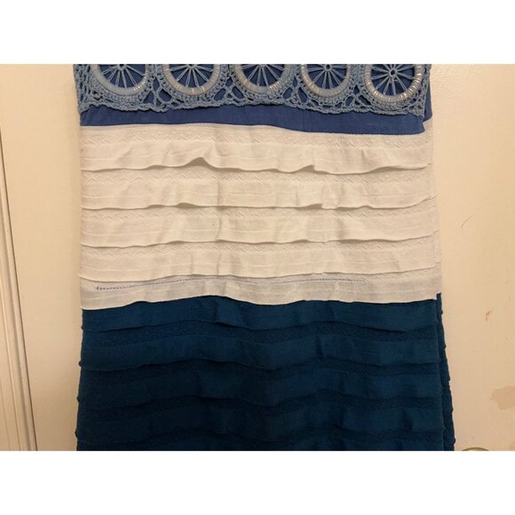 Vintage Vibe Dress/Boho/Layered/Crochet/Sleeveless Dress - Picture 3 of 12